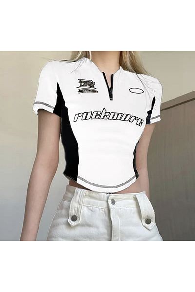 DEEFWEAR RockMore White Crop Top