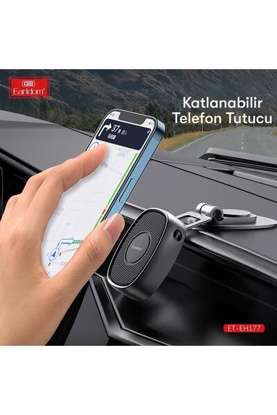 m.tk moveteck 360 Oynar Başlıklı Yapışkanlı Torpido Üstü Uzunluk Ayarlı Manyetik Mıknatıslı Telefon Araç Tutucu