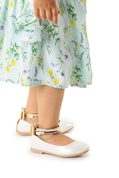 Kiko Kids Velcro Girls Bow Ballerina Shoes Aegean 205 Δερμάτινο λουράκι στον ...