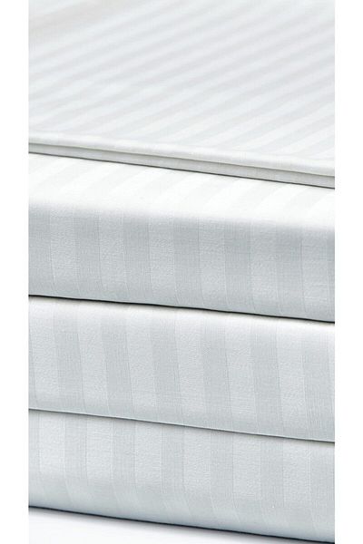 Otello Striped Satin Elastic Fitted Bed Sheet Single 84 Wire 100x200x22 cm