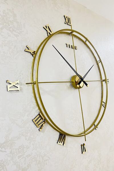 MetaQuartz Aksesuar Büyük Roma Rakamlı Xxl Gold , Modern Dekoratif Metal Duva...