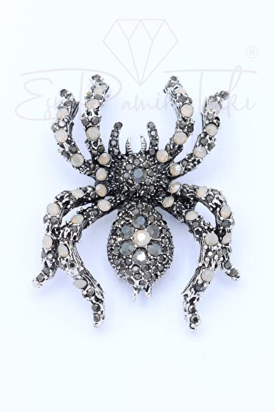 Esra Pamir Taşlı Örümcek Broş