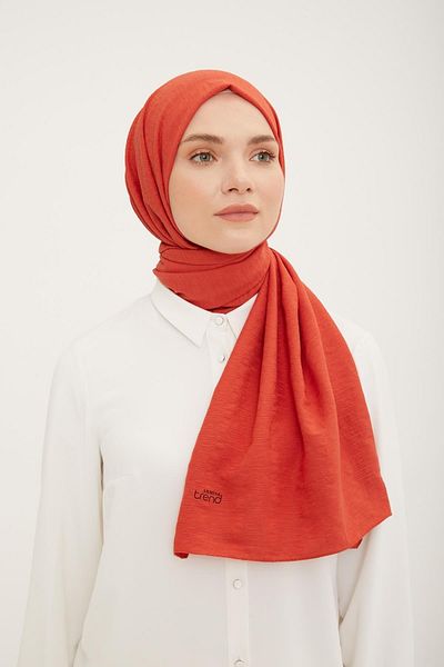 Armine Jazz (Jazz) Patterned Stripe Cotton Shawl - Pomegranate