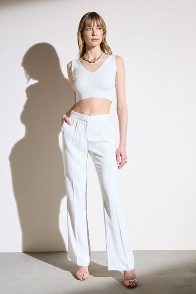BROOKS BROTHERS Damen-Crêpe-Hose mit Ecru-Taschen