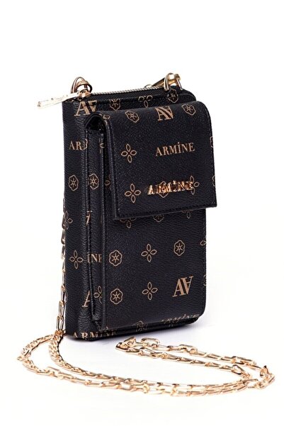 Armine Geantă mini cu cureaua de mână pentru femei 265 negru imprimat