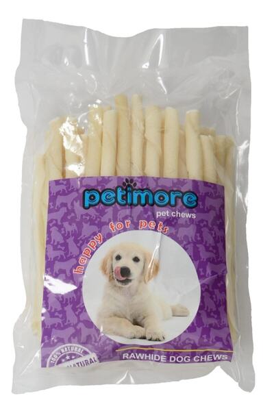 Petimore Burgu Beyaz Çubuk 50 Li Torba Çiğneme Kemiği 250gr