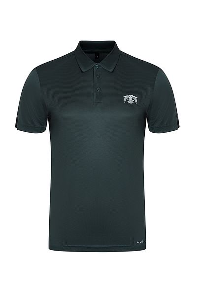 Huğlu Tricou cu gât polo în aer liber cu figuri de vultur