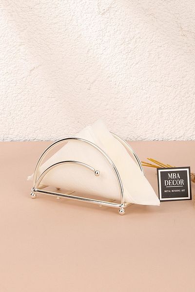 mba decor metal bending art Ahenk Model Argint Inoxidabil Umplut Fier Suport șervețel de lux Prezentare Decorare Bucătărie Veselă