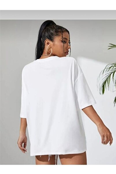 FATELLA Tricou oversize pentru femei, confortabil, de bază, cu mânecă scurtă,...