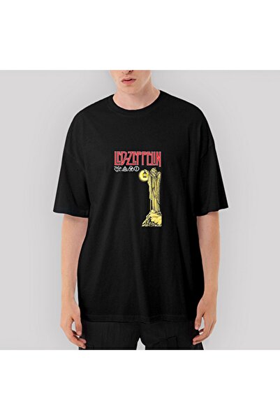 Z zepplin Tricou negru supradimensionat Led Zeppelin