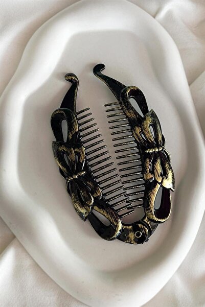 TAKIŞTIR Mixed Color Antique Patterned Butterfly Figured Banana Buckle