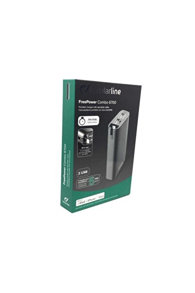 Cellular Line Combo Taşınablir Harıcı Şarj Iphone Kablolu 6.700 Mah Siyah