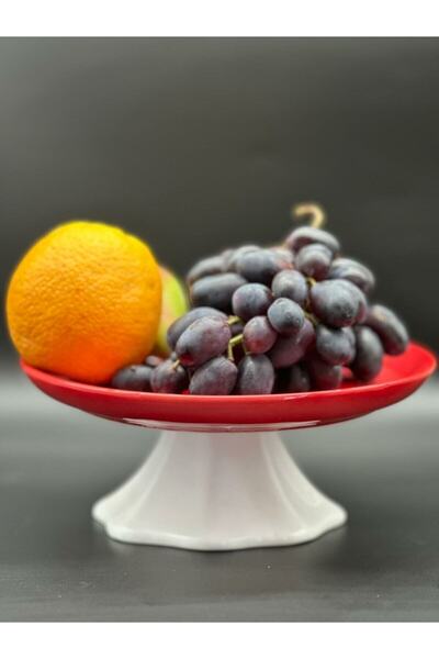 MeGgDecor Colorful Red Footed fruit plate presentation bowl cake stand Diamet...
