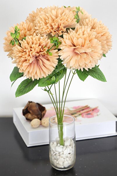 Yapay Çiçek Deposu بيناتا داليا صناعية 42 سم بني