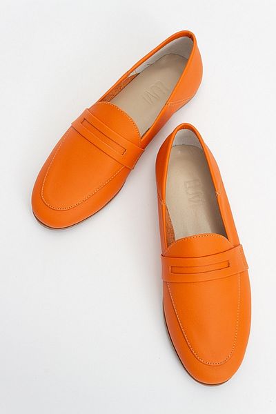 LuviShoes F05 Дамски мокасини от естествена кожа с портокалова кожа
