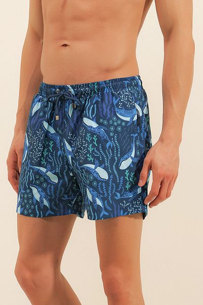 MY'KİNİ Ανδρικό σορτς κολύμβησης Navy Blue κανονικού μεγέθους