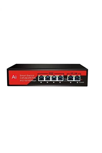 3DCOOL 3d-pse04 6 Port Kamera Poe Switch 4xpoe 2xuplink 65w 250mt