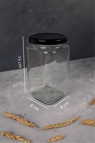 Karçiçeği Home 2-Piece Vacuum Glass Milk Powder with Bamboo Lid Nescafe Jar with Label 850 ml