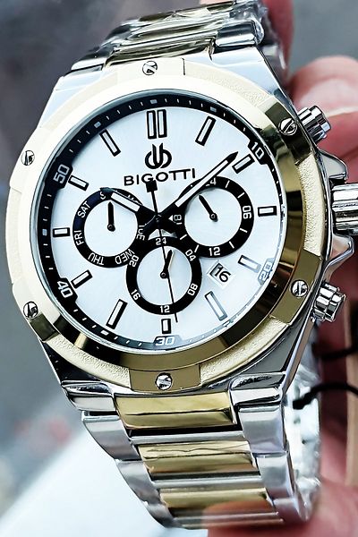 Bigotti Full Steel Men's Wristwatch 5 Atm Waterproof Two Colors + Bracelet Bme2003c3