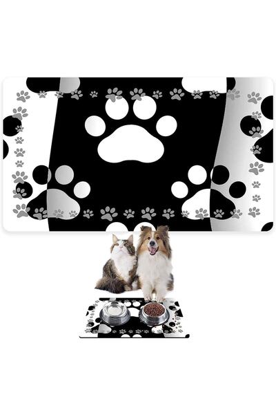 Monnhein سجادة تغذية الحيوانات الأليفة بالطعام والماء، سهلة التنظيف، مقاومة ل...