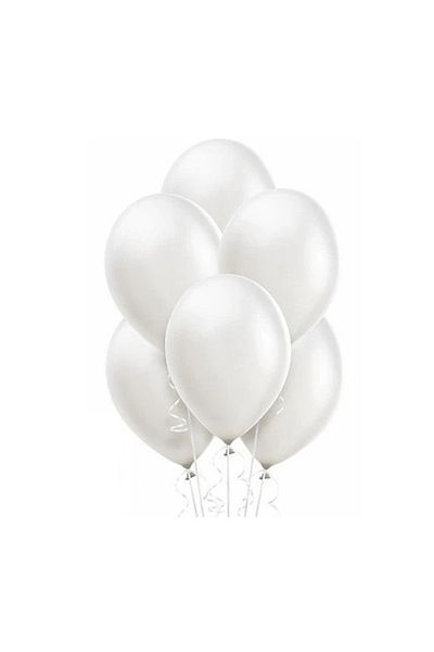 LOTUS PARTY 10 Pieces Latex Metallic White Balloons