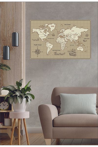 Master World Map Cartography Sticker (44x70) Cm