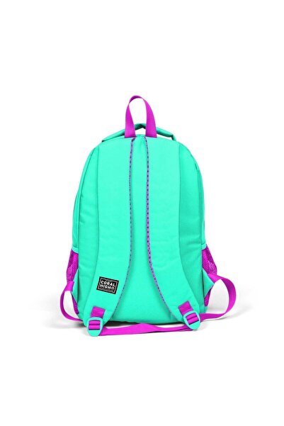 Coral High Kids Water Green Pink Glittery Flamingo Patterned 2-Piece School Bag Set GOSET0214382