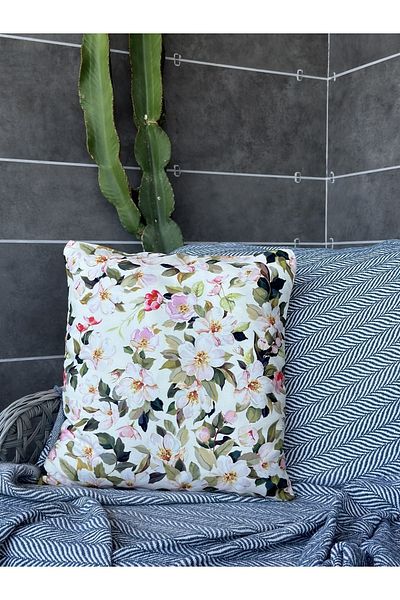 Karam Home Flower Pattern Throw Pillow Cover