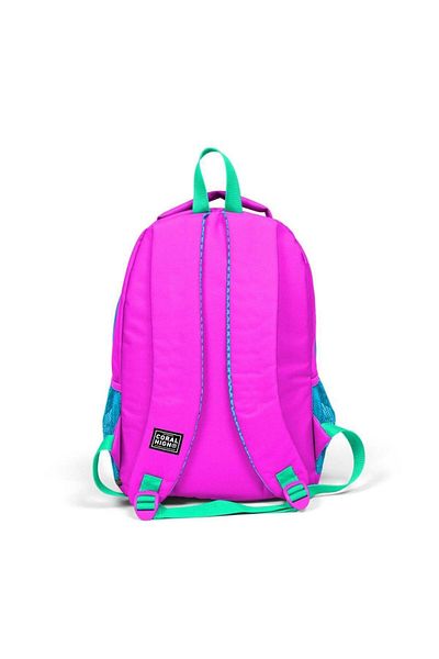 Coral High Kids Pink Blue Glittery Cat Patterned 3-Piece School Bag Set GOSET014387