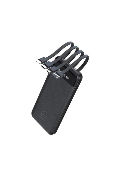 Apera BN45 20000mAh Powerbank LED Ekranlı Type-C iPhone USB Micro USB Kablolu Tüm Uçlar