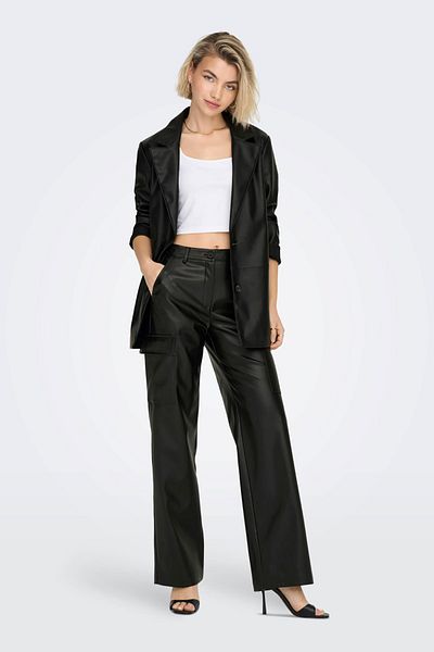 ONLY Jachetă Blazer din piele pentru femei 15298242 Negru