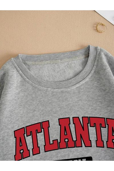 MOONBULL Unisex φούτερ με στάμπα γκρι Atlanta