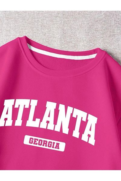 MOONBULL Unisex růžová mikina s potiskem Atlanta