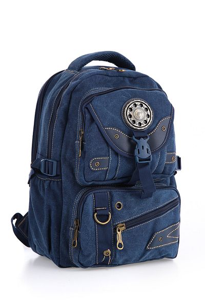 MUCCO Σακίδιο πλάτης Navy Blue Unisex Αδιάβροχο καμβά - ÇÇS Ccs51414, Multi-Pocket