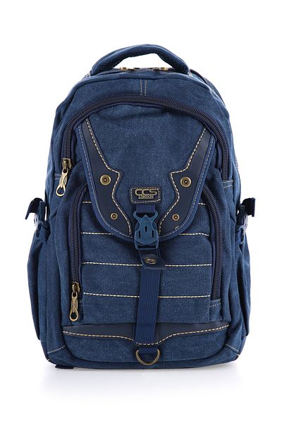 DİNGABAGS ÇÇS Navy Blue Ccs51406 Πανί από καμβά Unisex Αδιάβροχο σακίδιο πλάτης με πολλές τσέπες