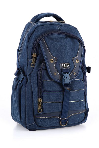 DİNGABAGS ÇÇS Navy Blue Ccs51406 Πανί από καμβά Unisex Αδιάβροχο σακίδιο πλάτης με πολλές τσέπες