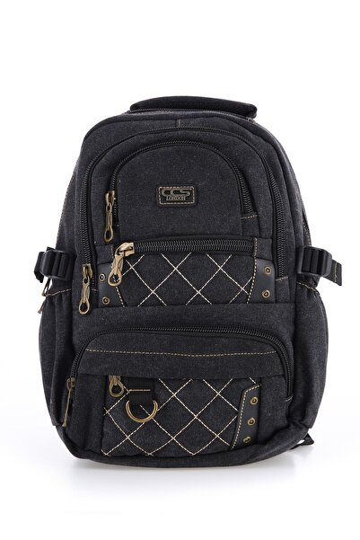 DİNGABAGS ÇÇS Siyah Ccs51411 Kanvas Kumaş Unisex Suya Dayanıklı Çok Cepli Sır...