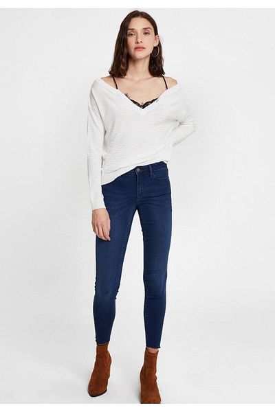 Lixera Pantaloni skinny skinny de recuperare în lycra albastru închis umbriți