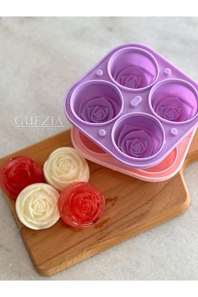 GUEZIA 4-Piece Silicone Rose Ice Mold| 2 Pieces