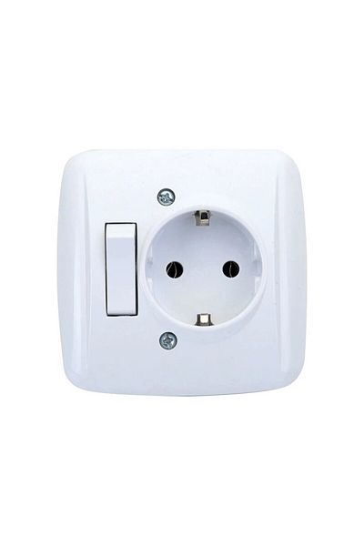 Depa Flush Mounted Switched Grounded Socket Solid Single Body White