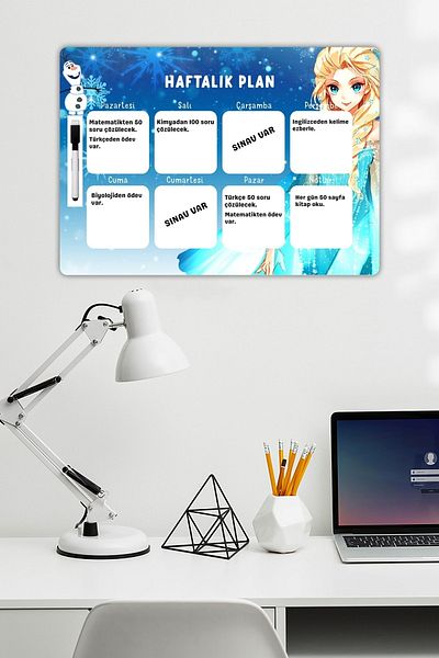 Copyrite Elsa Weekly Planner Writable and Erasable (42x30) Lesson, Routine Planning Wall Board
