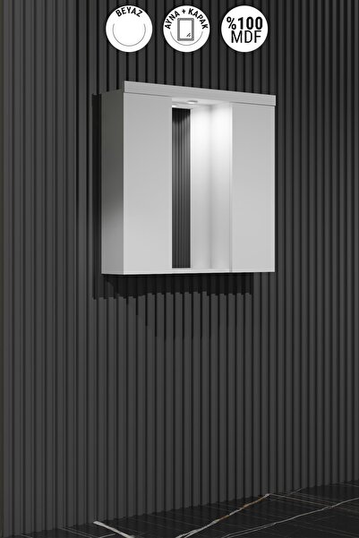ÖZCEDEN 80 Cm Yıldız Üst Dolap Komple Mdf Beyaz Kulpsuz