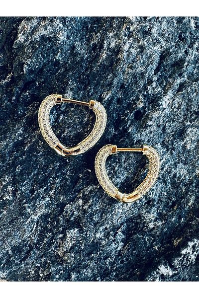 CAPO by Aytaç Yamaç Colorful Steel Hoop Earrings with Stone Detail