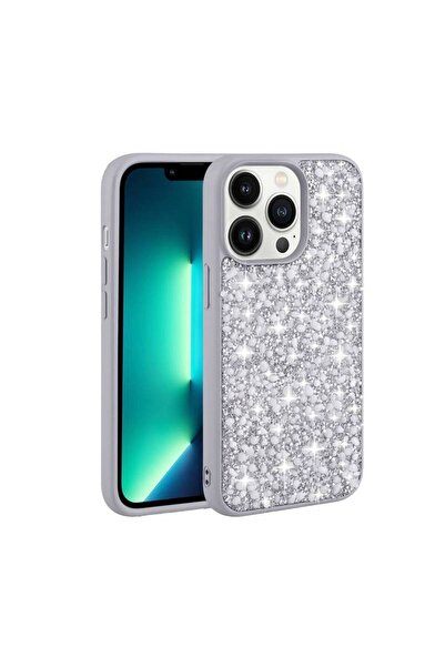 Rivor Apple iPhone 12 Pro Max Uyumlu Kılıf Kamera Çıkıntılı Parlak Taşlı Tasa...