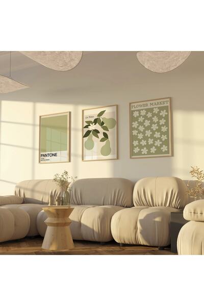 BobArt Pantone 3'lü Çerçevesiz Poster Poster Modern Duvar Tablosu Tablo Dekor...