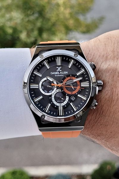 Daniel Klein Orange Color Inner Indicators Active Function Men's Wristwatch