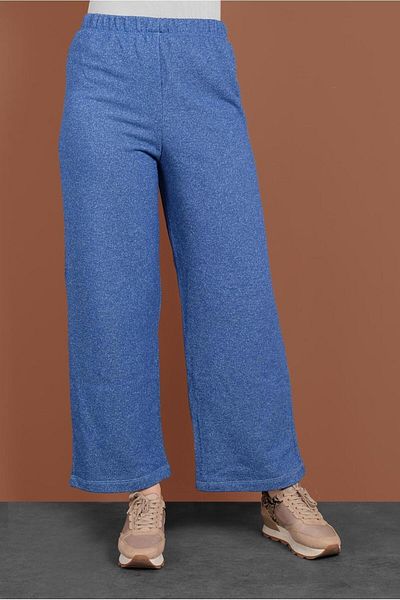 TRENDTESETTÜR Γυναικείο πλεκτό παντελόνι Navy Blue (SAKS) με ελαστική μέση 5746