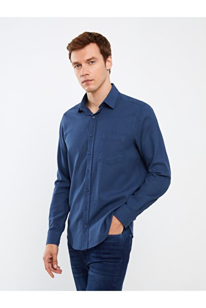 LC Waikiki Ανδρικό πουκάμισο από ποπλίνα - κανονική εφαρμογή, μακρυμάνικο