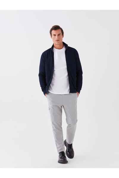 LC Waikiki Pánský sportovní kardigan s límečkem a dlouhým rukávem