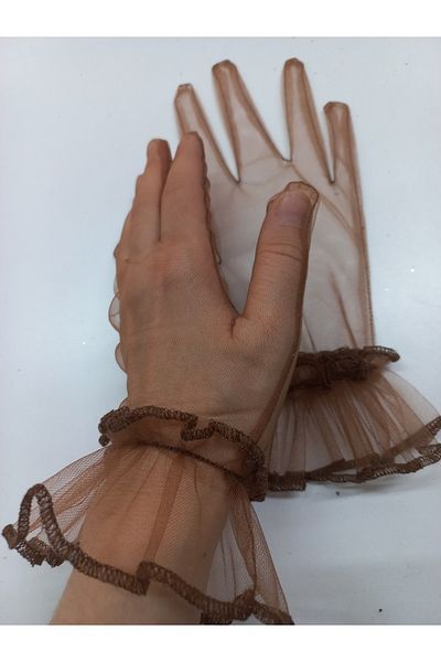 es moda shop Bella evening dress bridal gloves short copper
